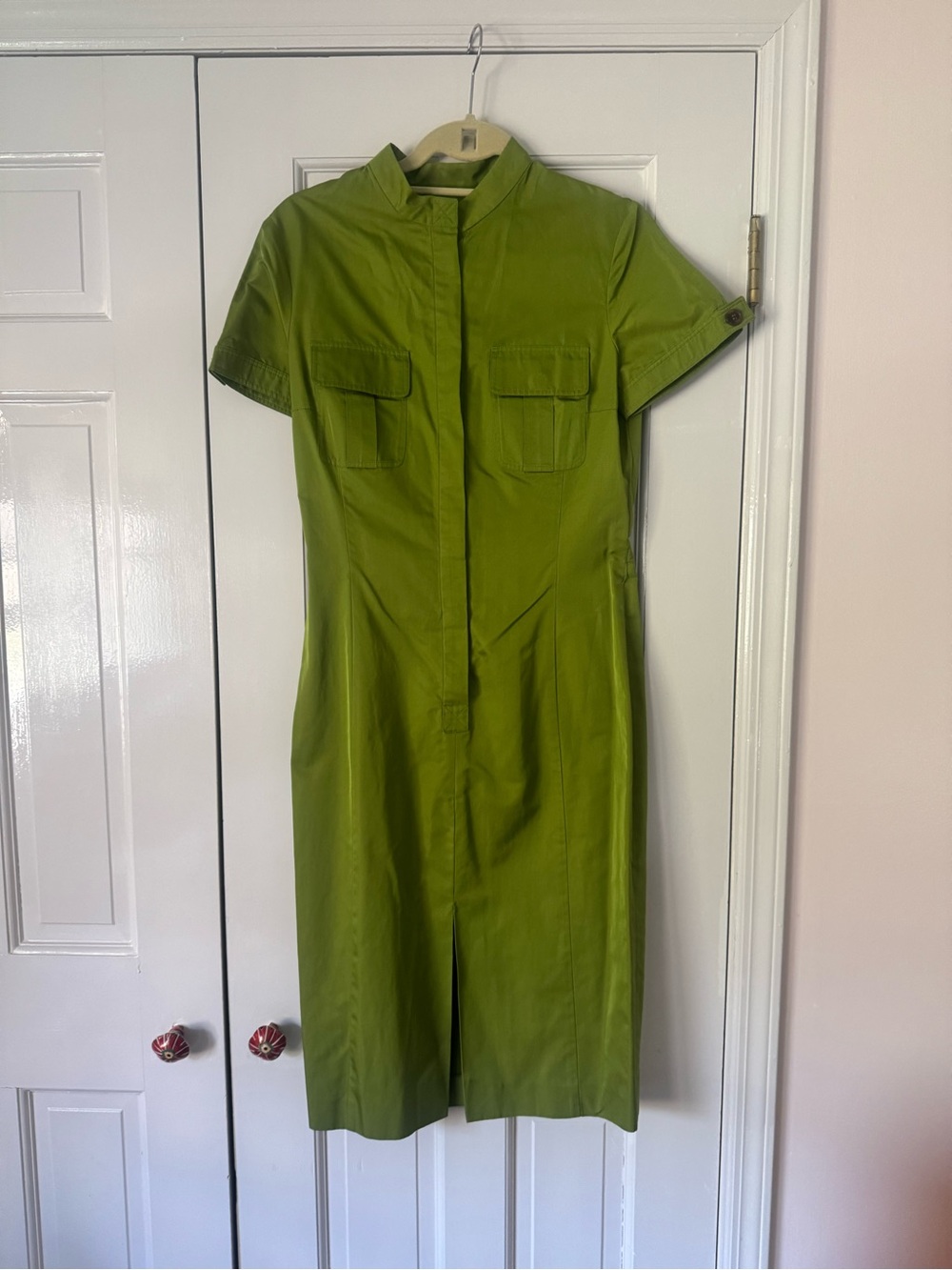 Carolina Herrera Army Green Utility Shirt Dress